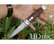 F125 cross out fast opening damascus folding knife UD405421